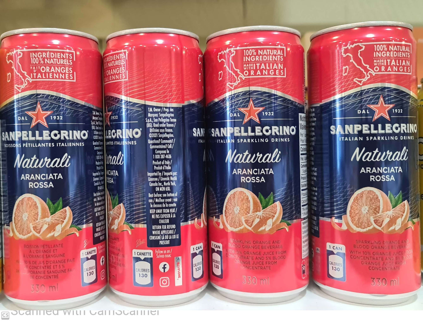 San Pellegrino water Aranciata Rossa can 330ml (orange)