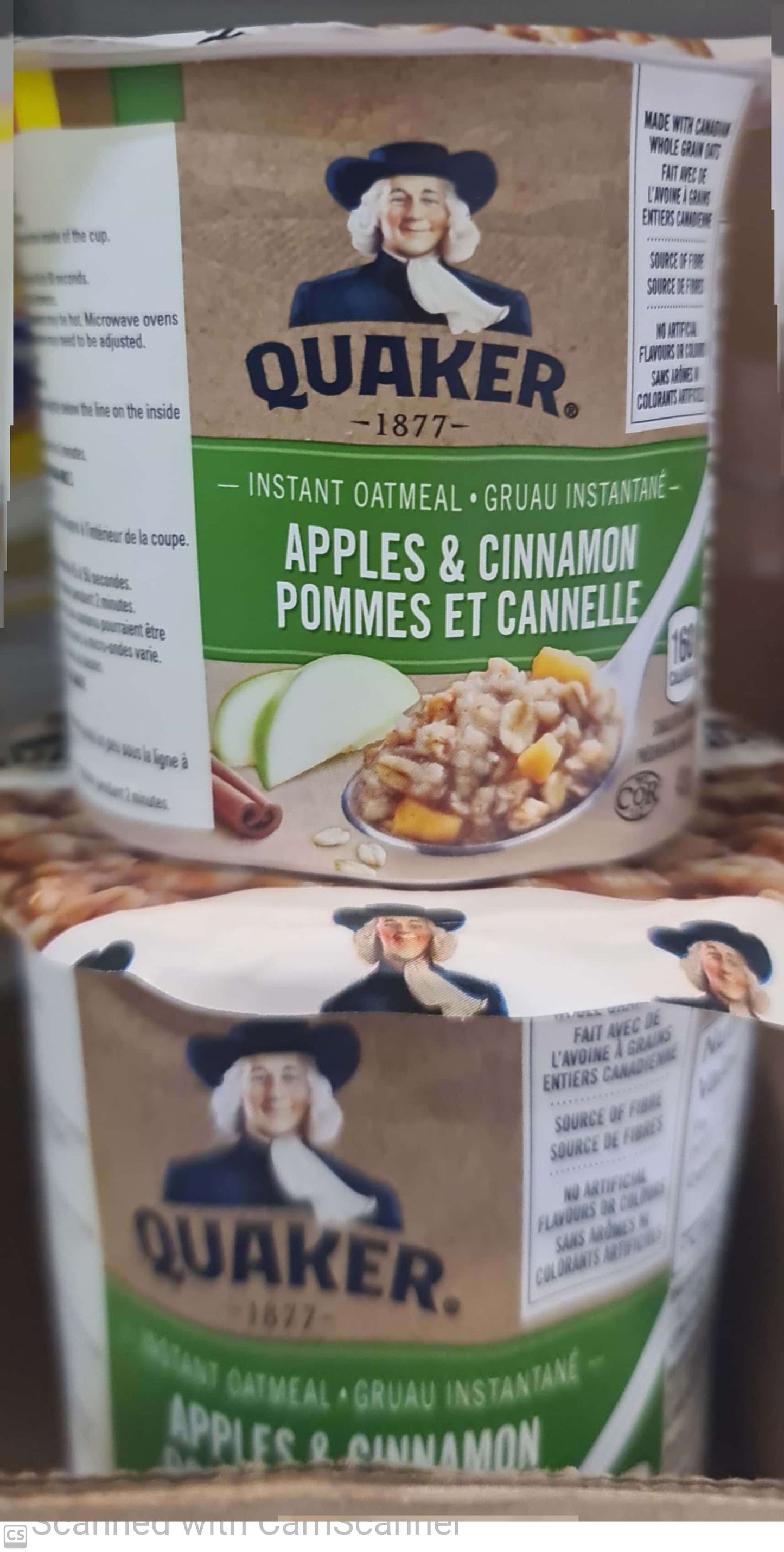 Quaker instant Oatmeal Apples & cinnamon cup 43g