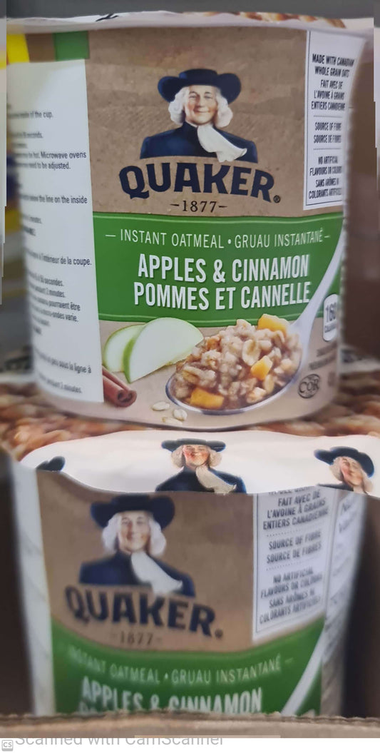 Quaker instant Oatmeal Apples & cinnamon cup 43g