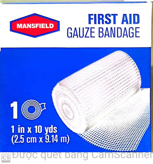 Mansfield Gauze Bandage rolls 1"x 10 yds roll