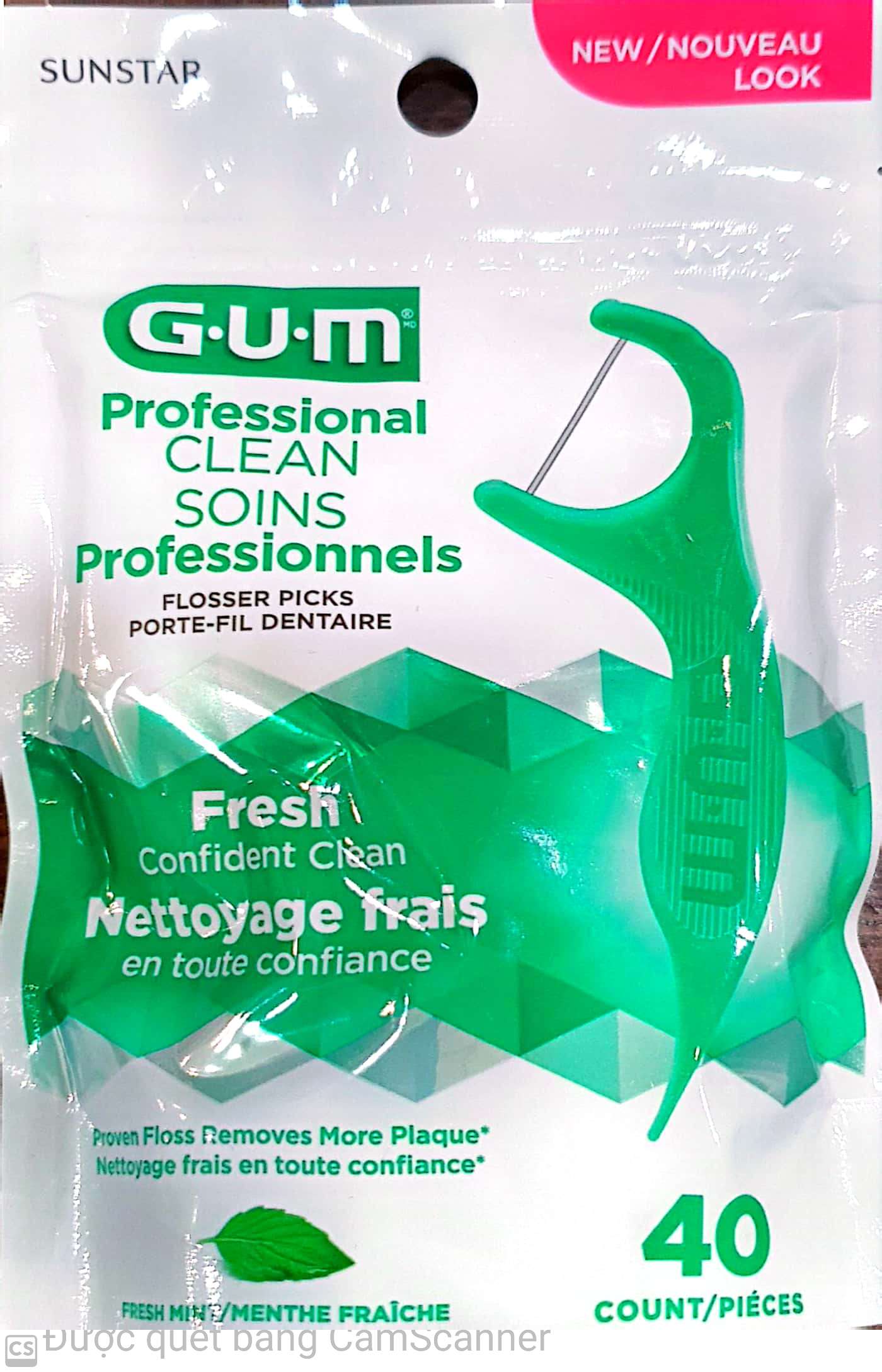 GUM Professional Mint Flosser Pick 40ct