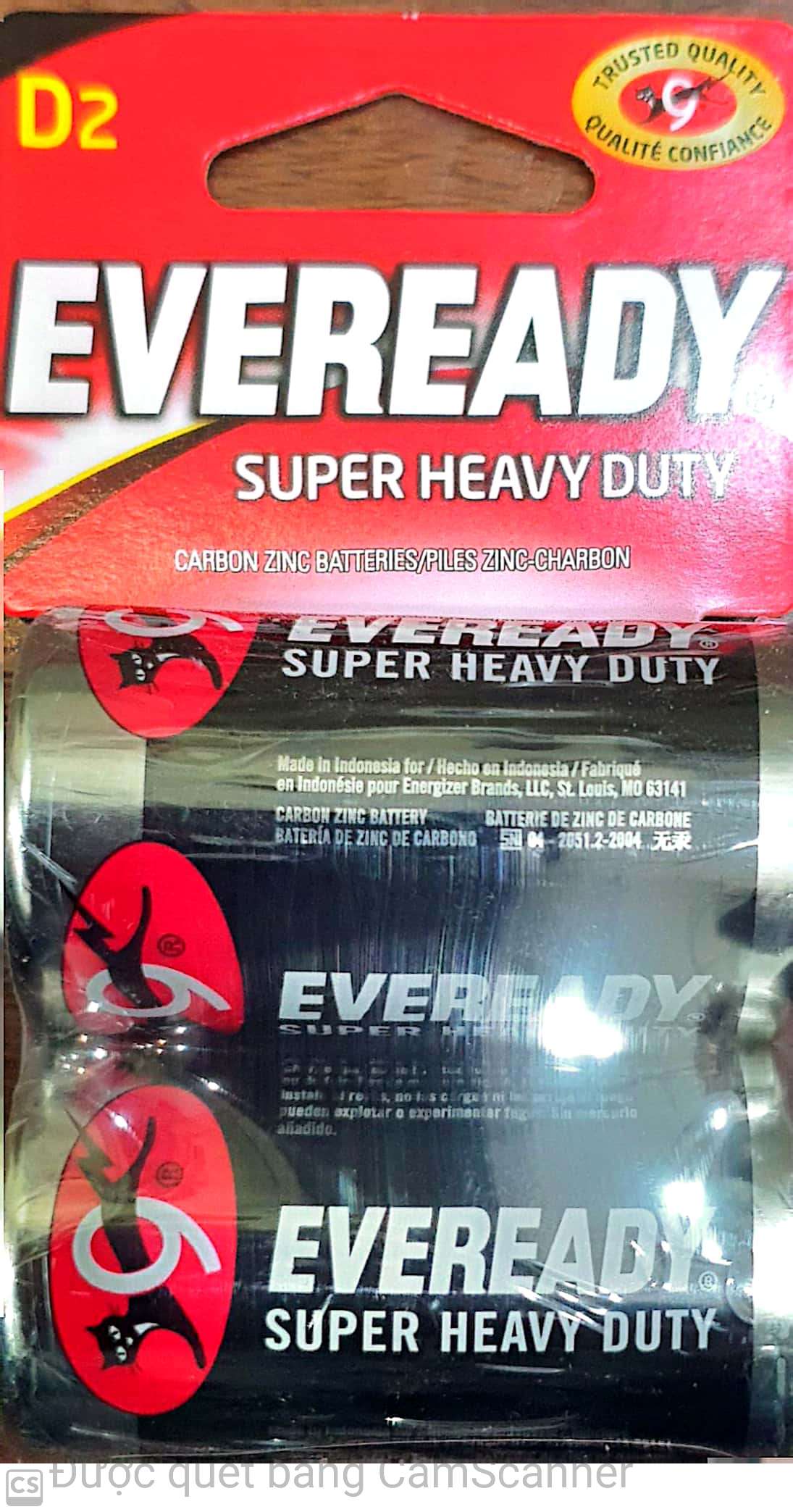 Eveready super heavy duty D2 2/pack