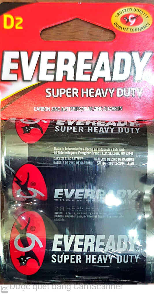 Eveready super heavy duty D2 2/pack