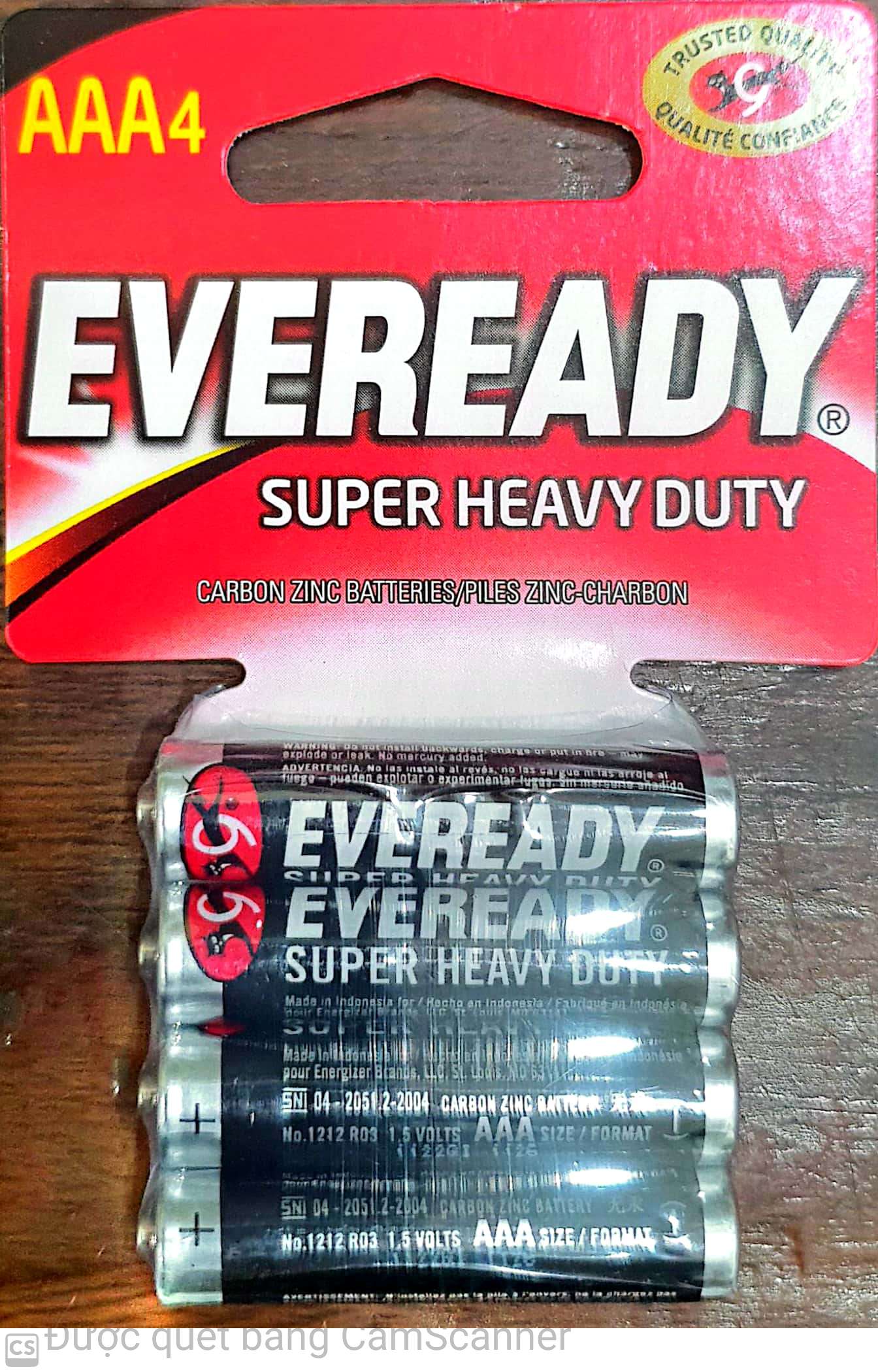 Eveready super heavy duty AAA 4/pack
