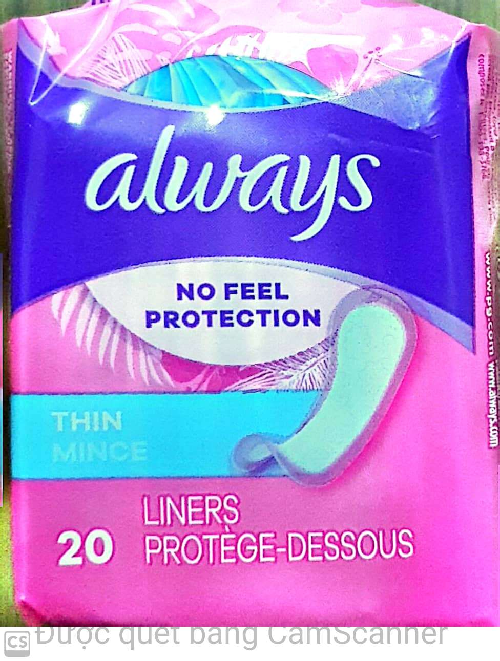 Always thin daily liners 20/pkg