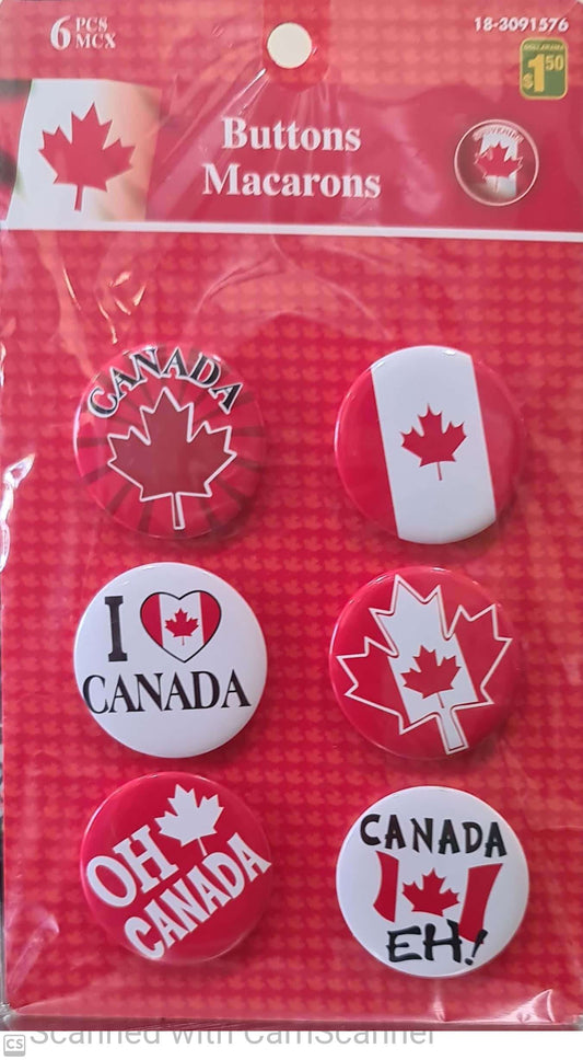 Canada button 6pcs