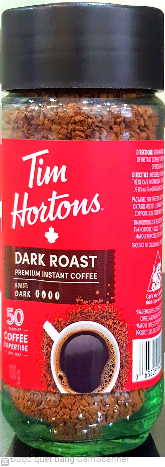 Tim Hortons dark roast instant coffee 100g