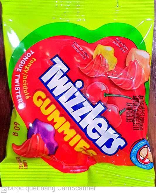 Twizzlers gummy cherry tangy bag 60g