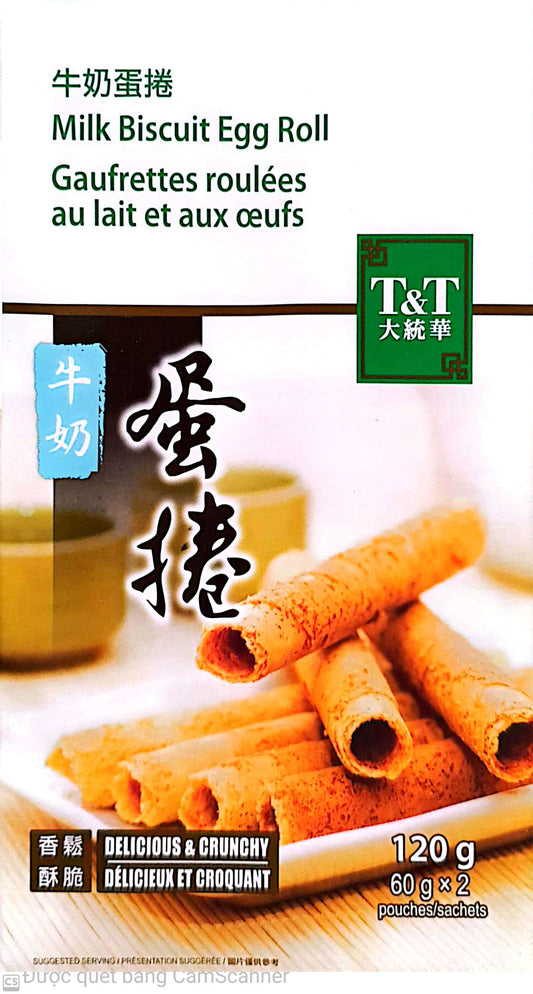 T&T Milk Biscuit Egg roll 120g