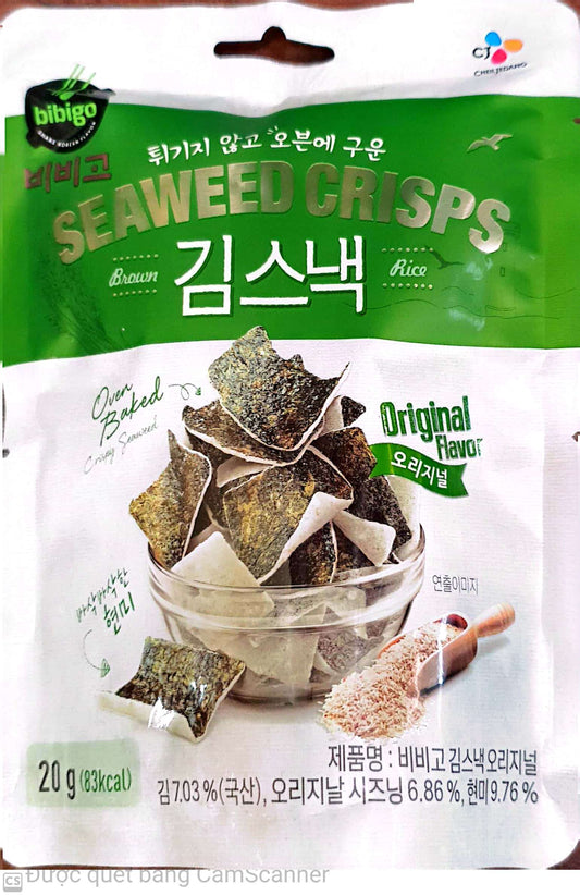 Bibigo seaweed crisps original 20g