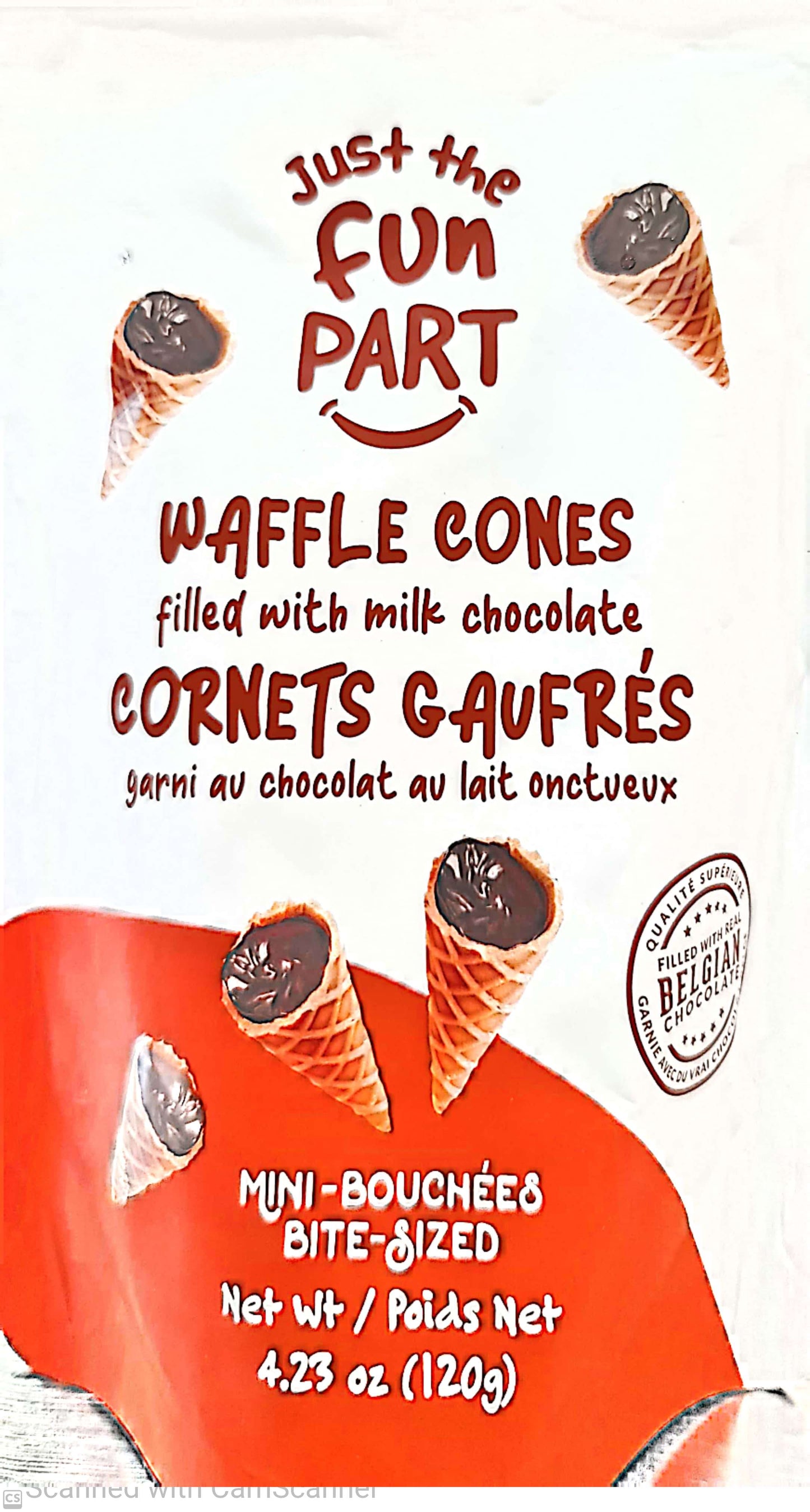 Waffle cones w milk choco 120g