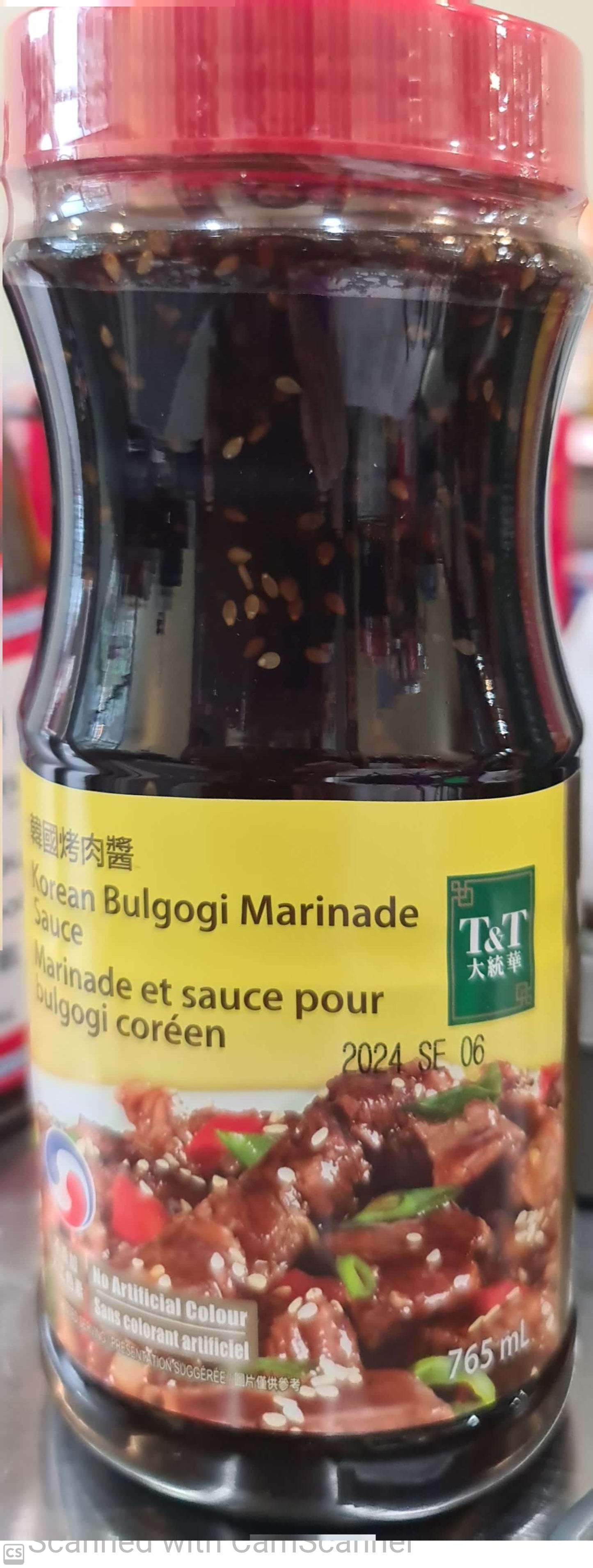 T&T Korean Bulgogi Marinade sauce 765g