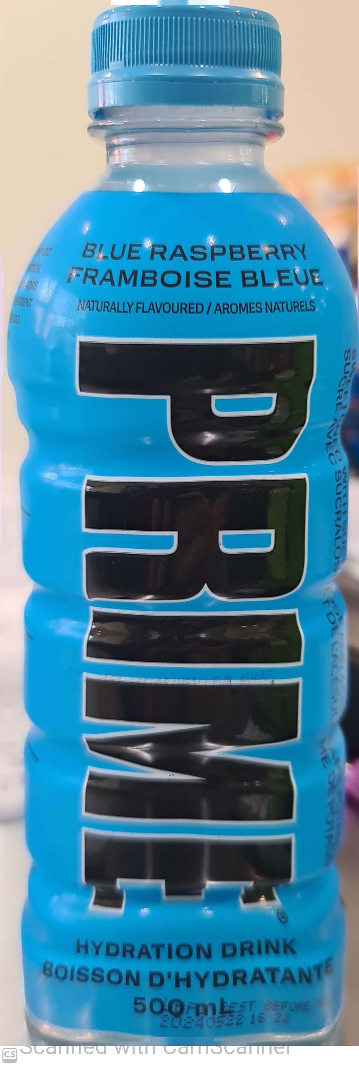 Prime hydration drink gluten free, caffein free Blue raspberry 500ml