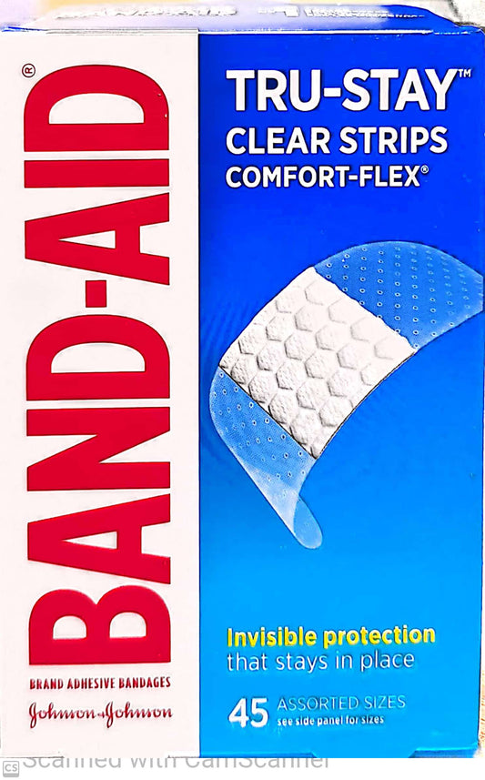 BAND AID CLEAR STRIPS 45