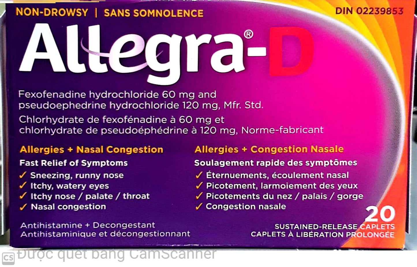 Allegra D 20 caplets