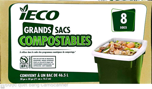 ECO grands sacs compostables 8 sacs