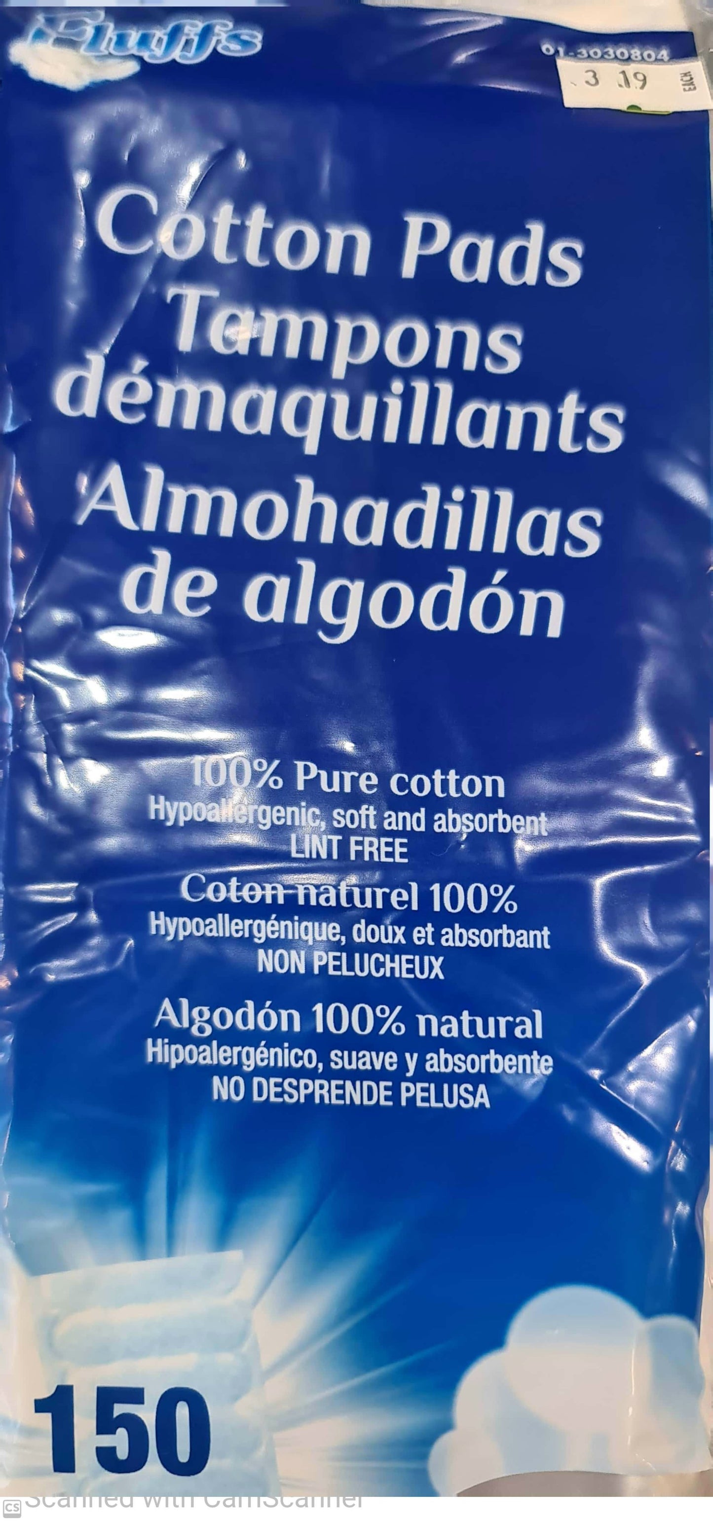 Fluffs Cotton pads 150/pkg