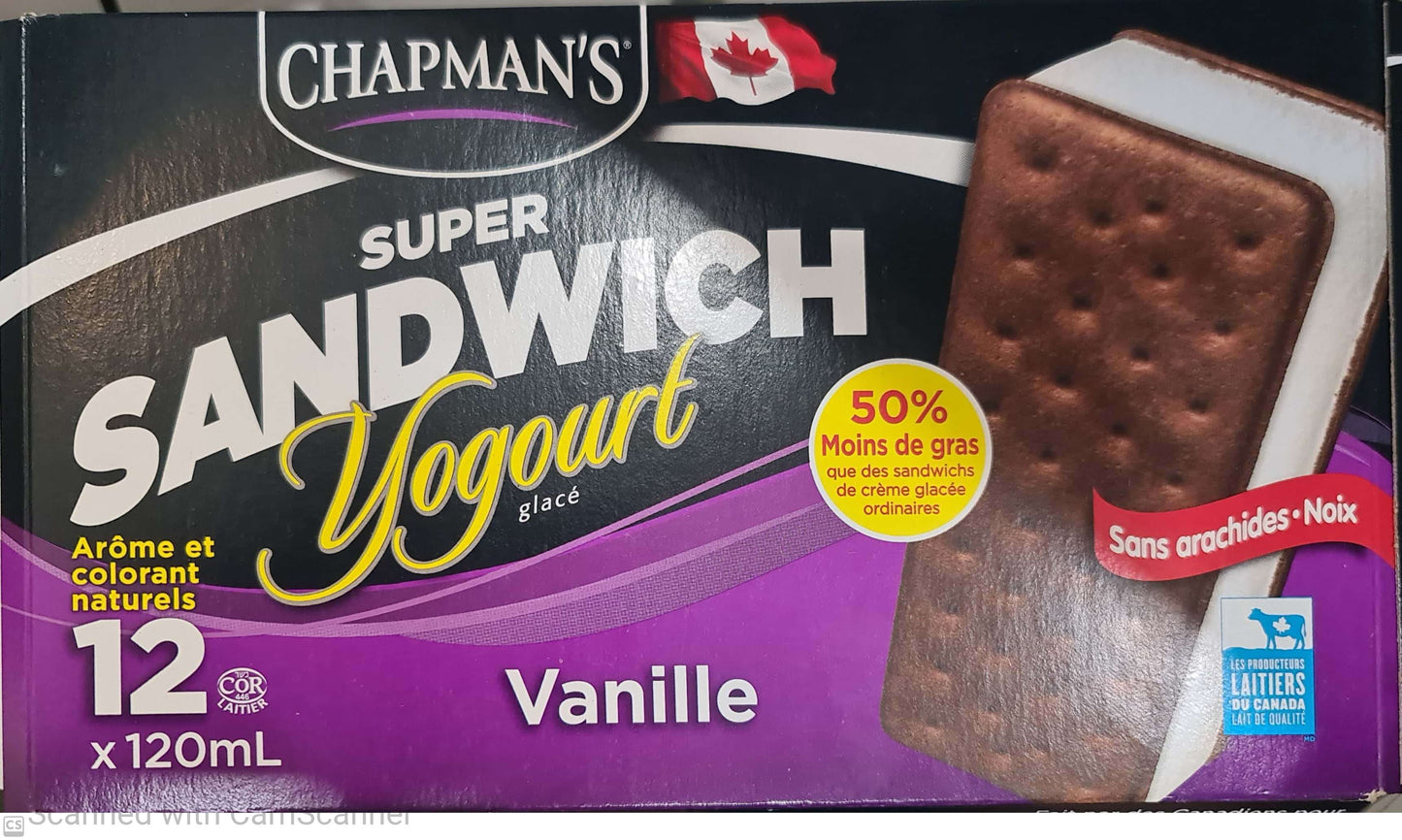 Chapman's Super sandwich frozen yogurt 120ml