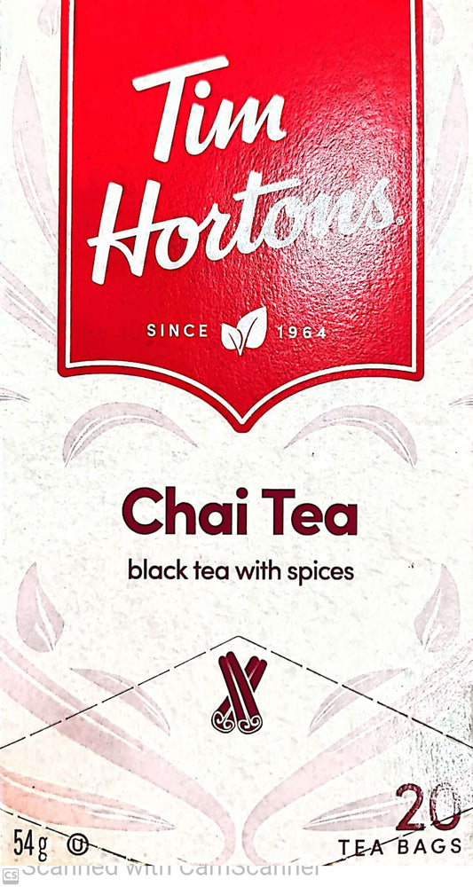 Tim Hortons Chai Tea black tea wt spices 20 bags x 20g