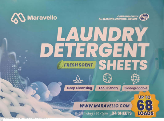 Maravello laundry detergent sheet 34 sheets