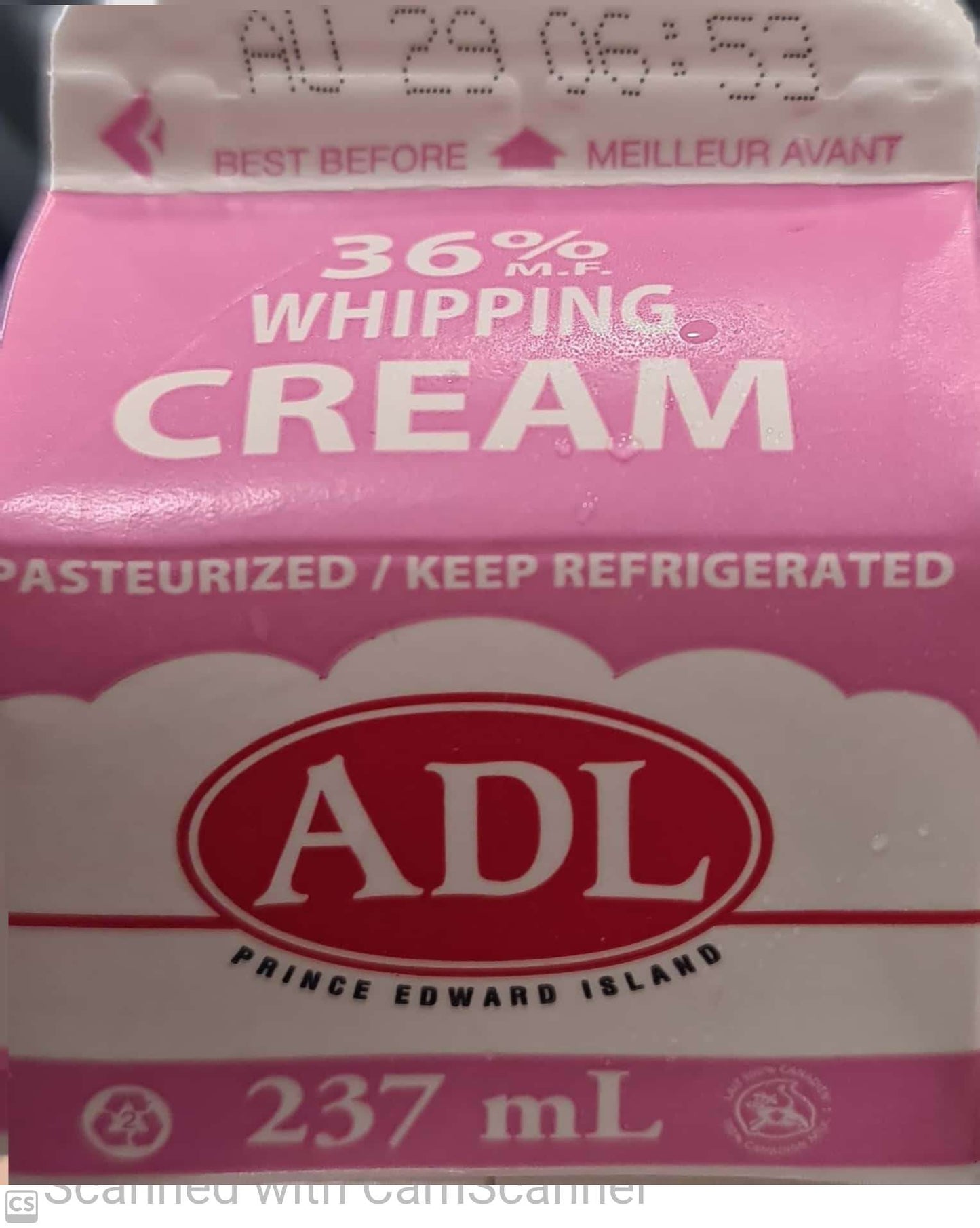 ADL Whipping cream 35% 237ml