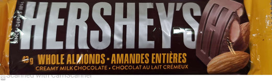 Hershey's whole almonds creamy chocolate 43g