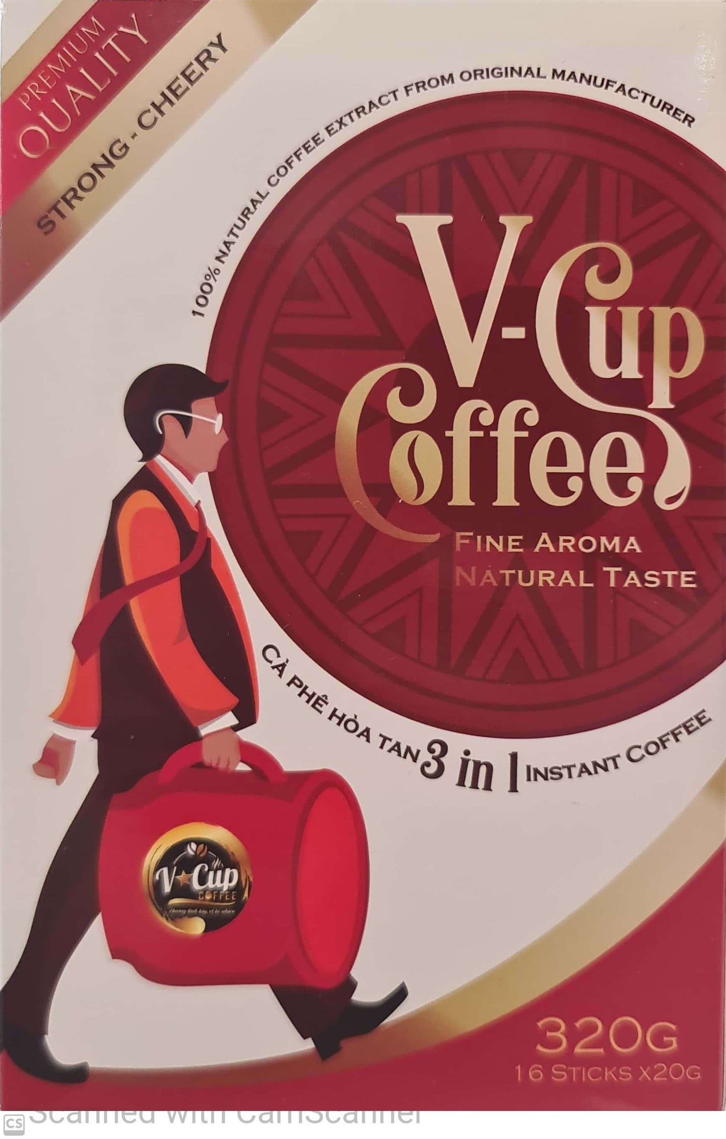 V-cup coffee 3 in 1 instant coffee 320g