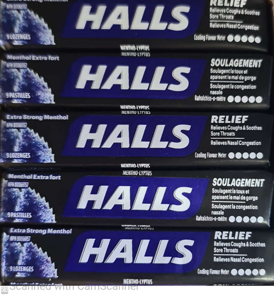 HALLS lozenge extra strong menthos 9pcs (20/box)