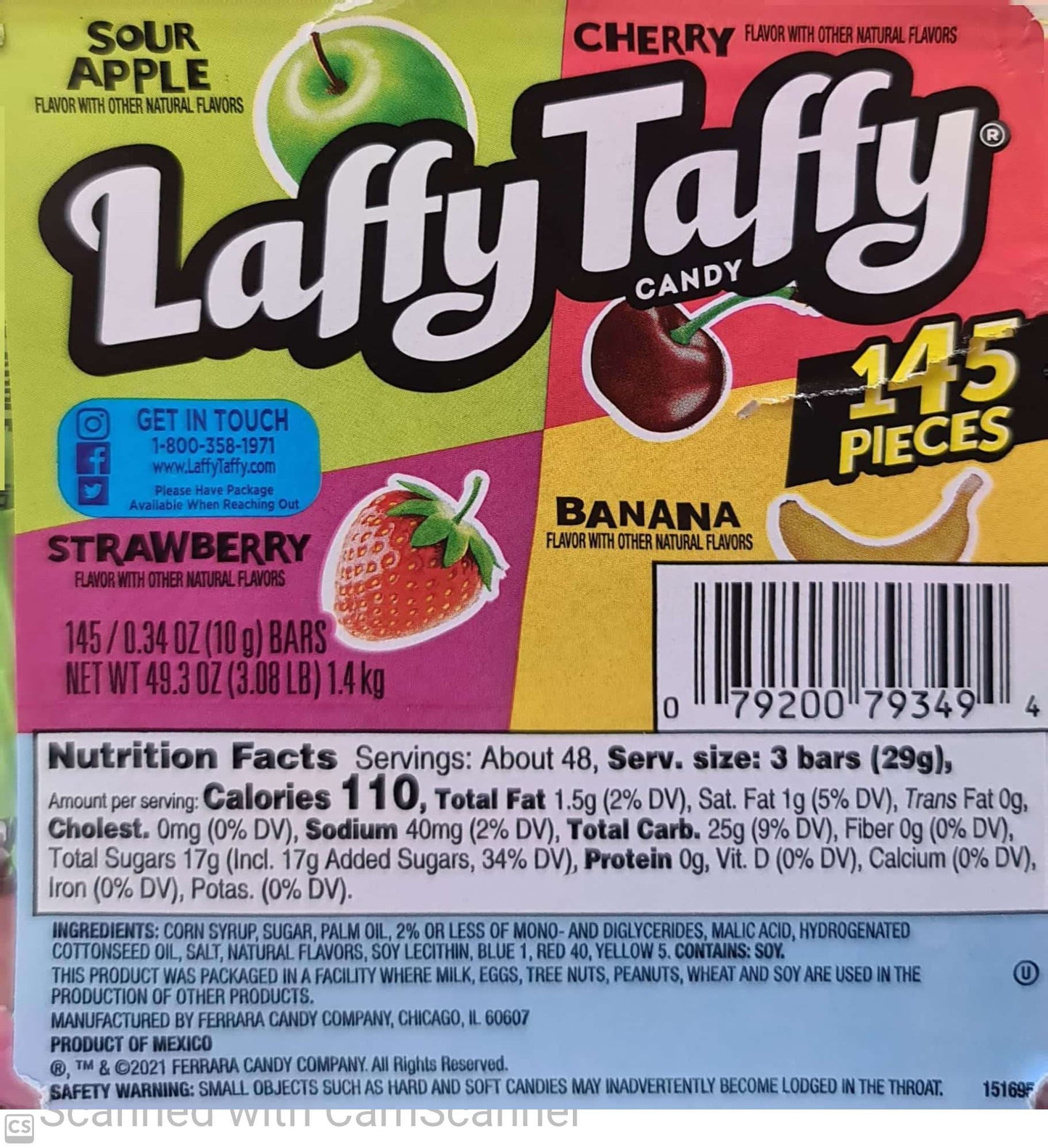 Wonka Laffy Taffy assorted mini (1pc)