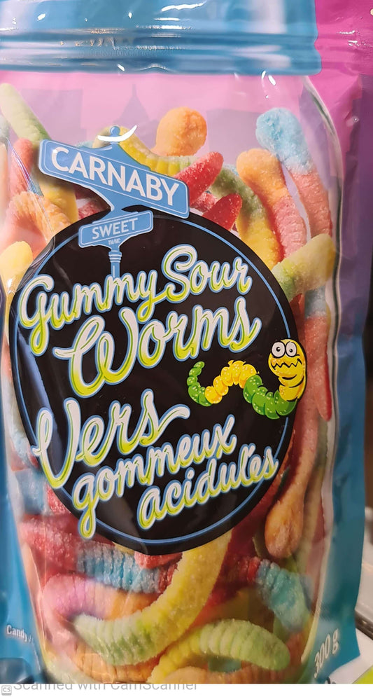 Carnaby gummy sour worm 300g