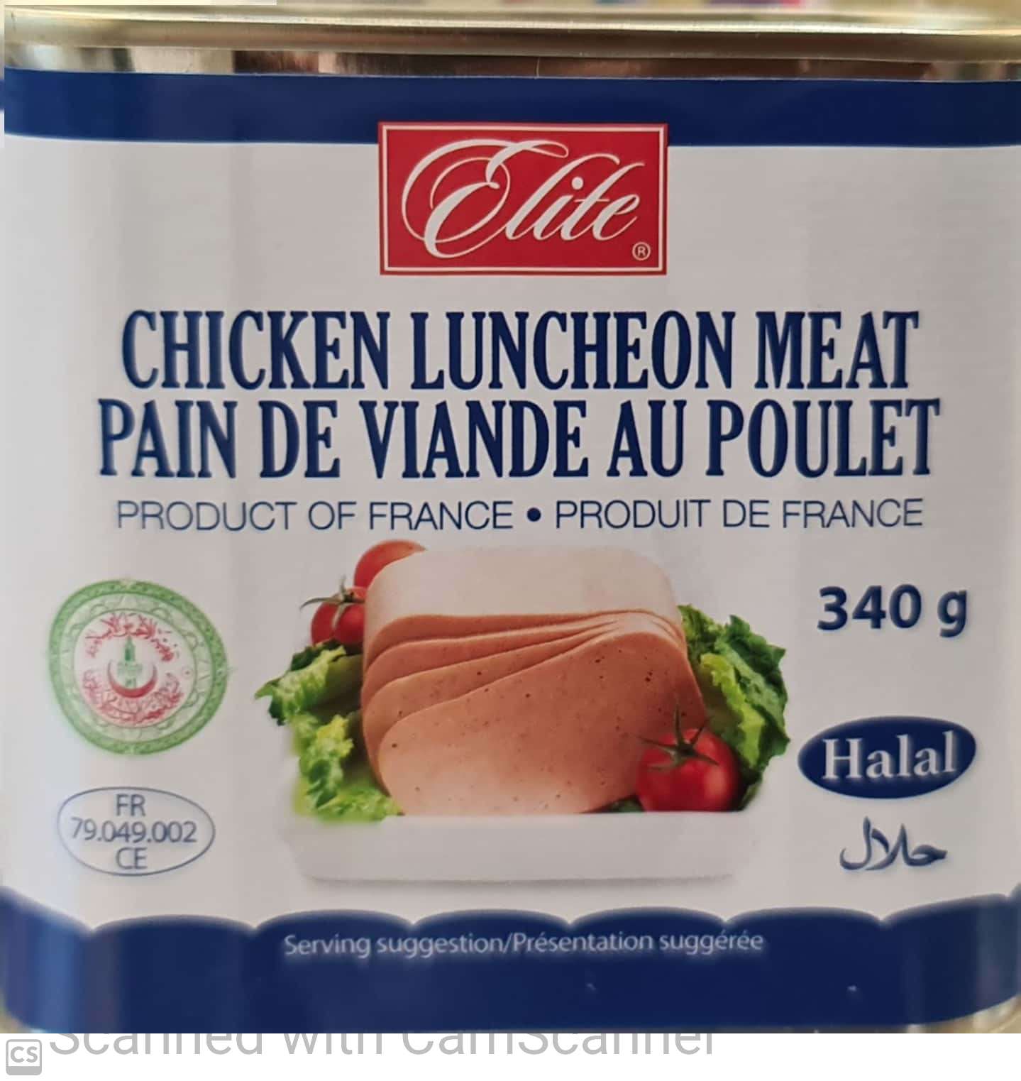 Elite chicken luncheon meat 340g Halal