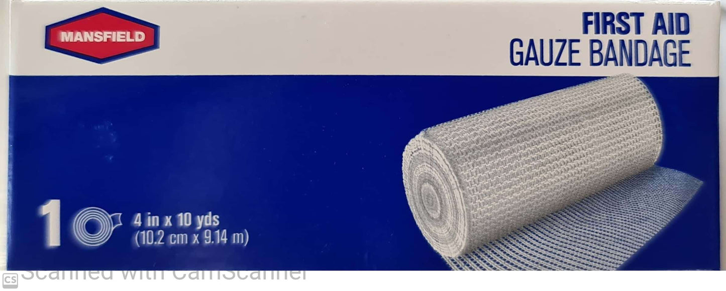 Mansfield Gauze Bandage rolls 4"x 10 yds roll