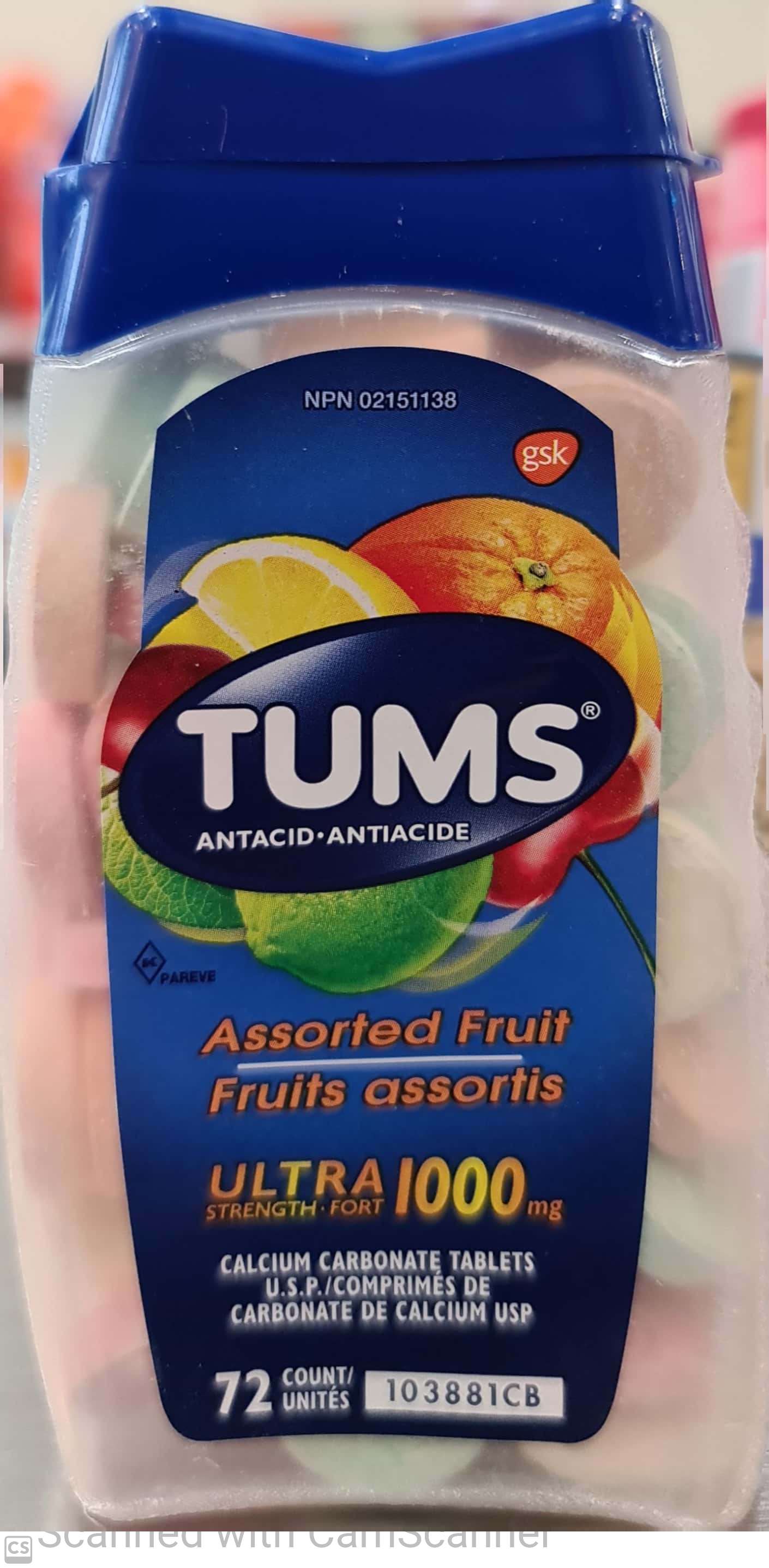 TUMS Antacid Assorted fruit 72