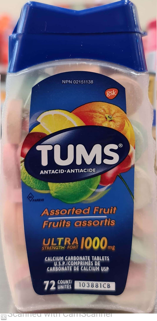 TUMS Antacid Assorted fruit 72