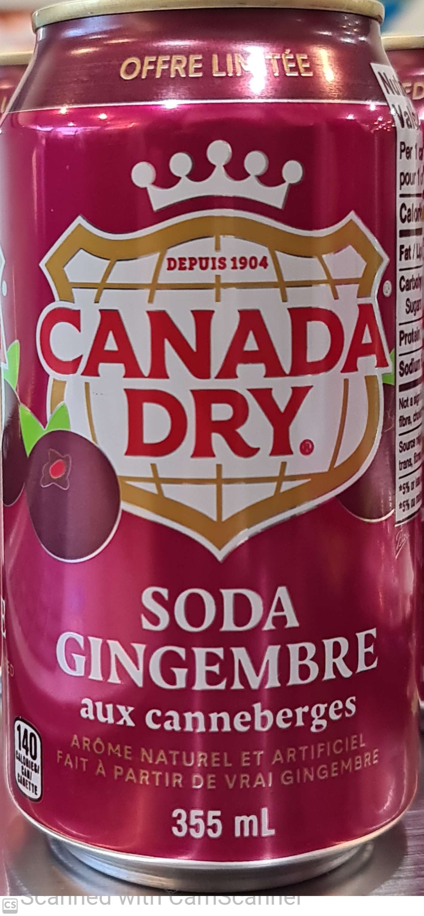 CANADA DRY Cranberry Ginger 355ML