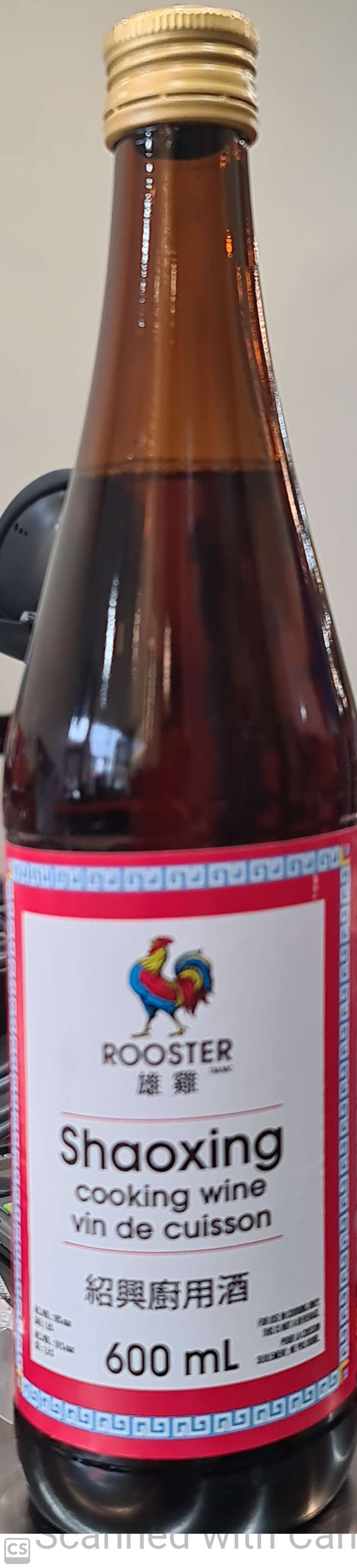 Rooster Shaxing cooking wine 600ml