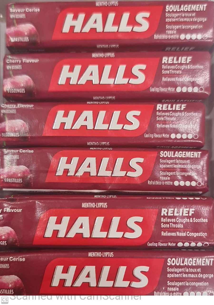 HALLS lozenge cherry flavor 9pcs
