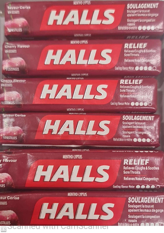 HALLS lozenge cherry flavor 9pcs