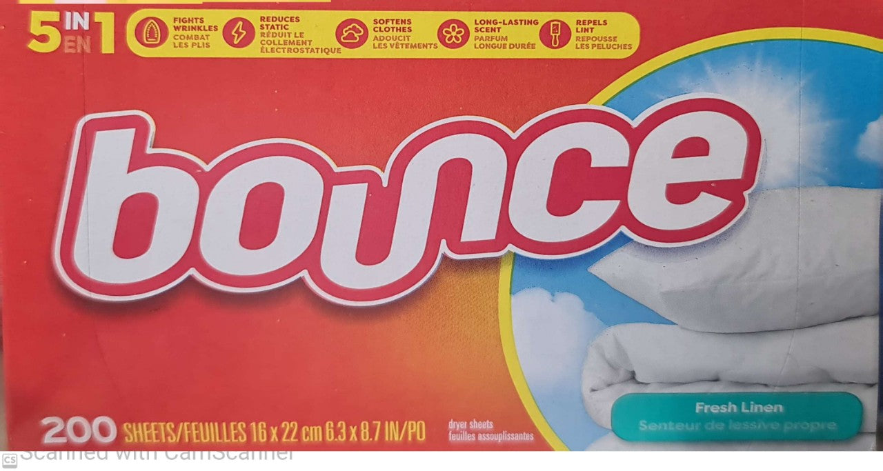 Bounce laundry fresh linen 200 sheets