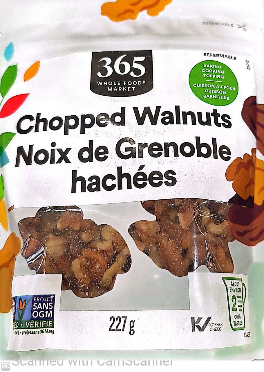 365 Chopped walnuts non GMO 227g