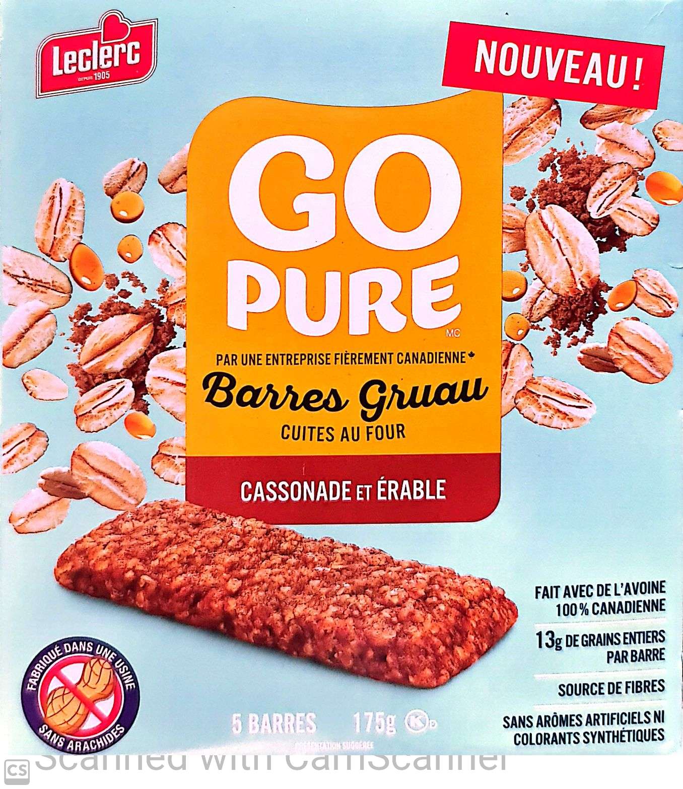Go Pure Oat meal bars brown sugar & maple 12g x 5