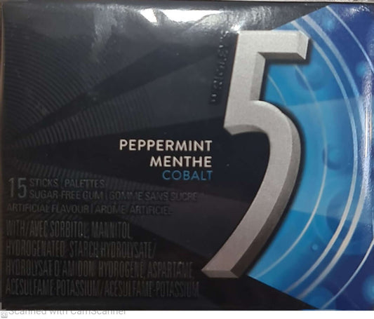 5 Peppermint chewing gum 15 stick/pack